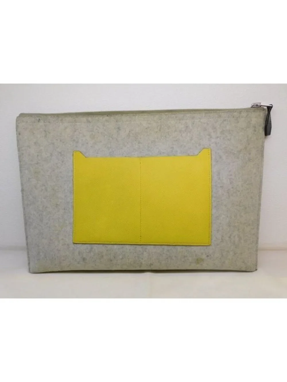 Hermes Too Felt Leather Secondbag Clutch